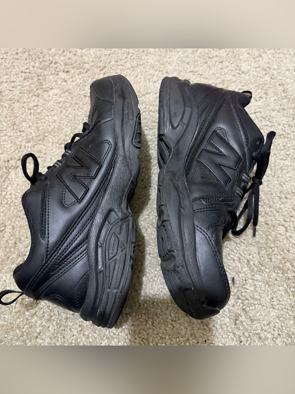 New Balance 608 Black Leather Athletic Lace-Up Sneakers - Picture 2 of 7